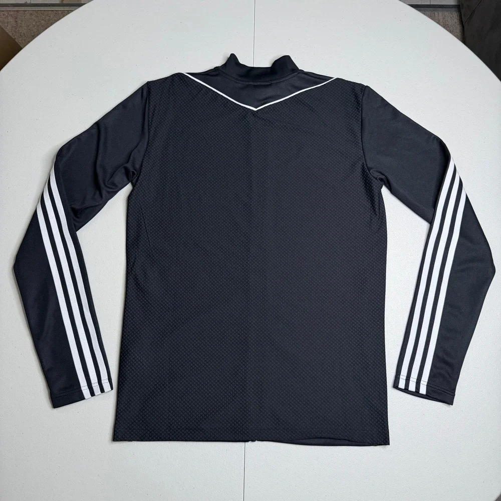 Adidas Mens Small Aeroready Tiro Track Jacket Black White Striped Slim Fit